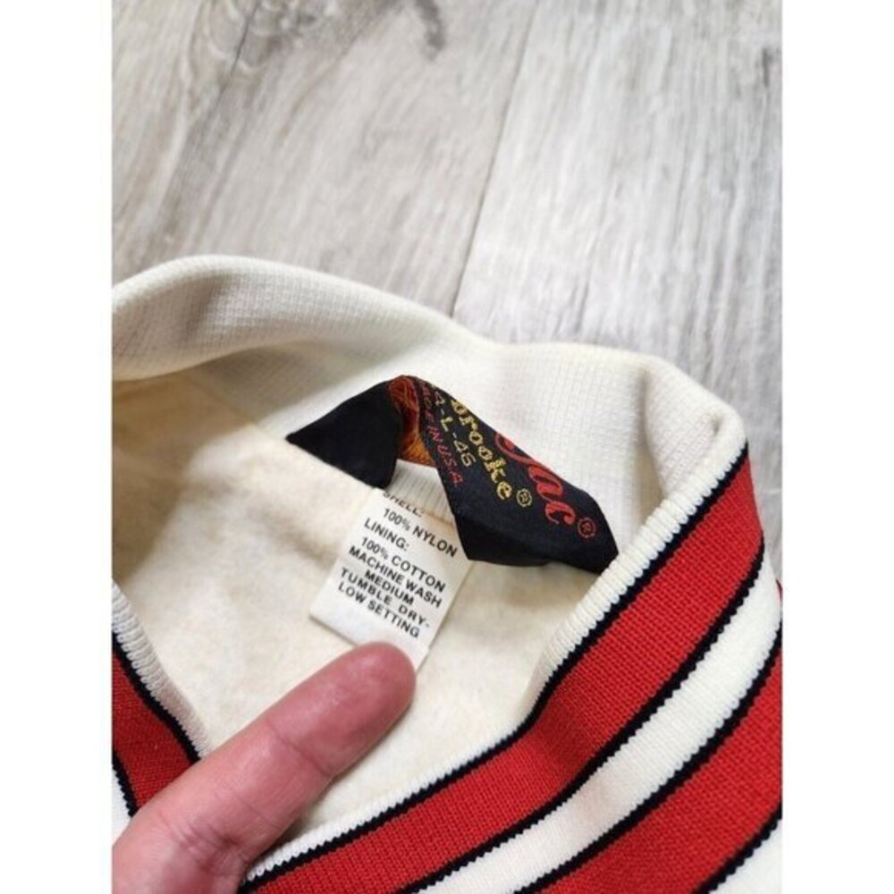 Vintage 60s "All Stars" White Satin Bomber Varsity Jacket‎ Mens Large - Picture 8 of 10